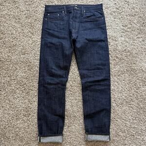 The Unbranded Brand UB243 Tapered Fit Neppy 18oz Selvedge Blue Jeans Size 34x32